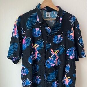 Dutch Bros Windmill Classic Hawaiian Banana Leaf Shirt - Medium